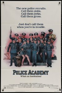 7p0823 POLICE ACADEMY 1sh 1984 Steve Guttenberg, Kim Cattrall, Drew Struzan police artwork!