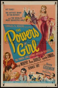 7p0828 POWERS GIRL 1sh 1943 sexy Carole Landis, Benny Goodman, George Murphy & Anne Shirley!