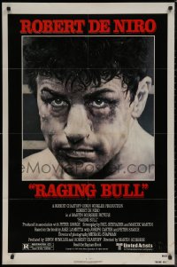 7p0838 RAGING BULL 1sh 1980 Hagio art of Robert De Niro, Martin Scorsese boxing classic!