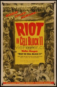 7p0854 RIOT IN CELL BLOCK 11 1sh 1954 directed by Don Siegel, Sam Peckinpah, 4,000 caged humans!