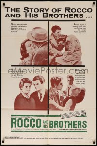 7p0858 ROCCO & HIS BROTHERS 1sh 1961 Luchino Visconti's Rocco e I Suoi Fratelli, Alain Delon!