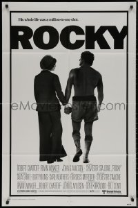 7p0860 ROCKY style A studio style 1sh 1976 boxer Sylvester Stallone, John G. Avildsen boxing classic