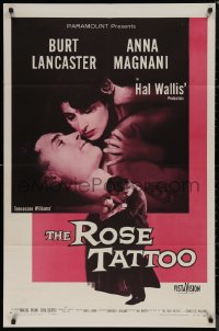 7p0863 ROSE TATTOO 1sh 1955 Burt Lancaster, Anna Magnani, written by Tennessee Williams!