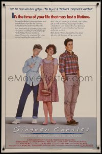 7p0881 SIXTEEN CANDLES 1sh 1984 Molly Ringwald, Anthony Michael Hall, directed by John Hughes!