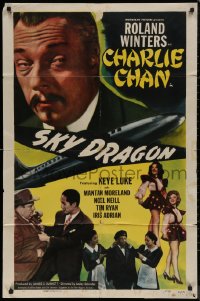 7p0882 SKY DRAGON 1sh 1949 Roland Winters as Charlie Chan, Keye Luke, Mantan, Noel Neill!