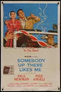 7p0885 SOMEBODY UP THERE LIKES ME 1sh 1956 Paul Newman as boxing champion Rocky Graziano!