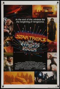 7p0894 STAR TREK II 1sh 1982 The Wrath of Khan, Leonard Nimoy, William Shatner, sci-fi sequel!