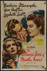 7p0903 STRANGE LOVE OF MARTHA IVERS 1sh 1946 Barbara Stanwyck, Van Heflin, Lizabeth Scott