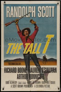 7p0919 TALL T 1sh 1957 Budd Boetticher, Elmore Leonard, Randolph Scott, Maureen O'Sullivan