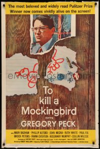 7p0942 TO KILL A MOCKINGBIRD 1sh 1963 Gregory Peck classic, from Harper Lee's famous novel!