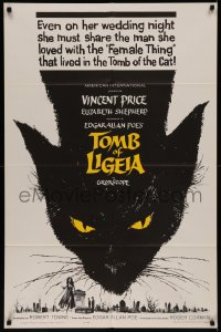 7p0947 TOMB OF LIGEIA 1sh 1965 Vincent Price, Roger Corman, Edgar Allan Poe, cool cat artwork!
