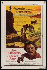 7p0963 ULZANA'S RAID int'l 1sh 1972 artwork of Burt Lancaster by Don Stivers, Robert Aldrich