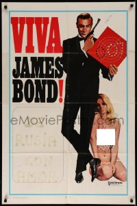 7p0976 VIVA JAMES BOND int'l 1sh 1970 artwork of Sean Connery & sexy babe in see-through outfit!