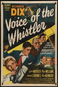 7p0977 VOICE OF THE WHISTLER 1sh 1945 Richard Dix investigates a haunted honeymoon for murder!