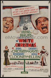 7p0997 WHITE CHRISTMAS 1sh R1961 Bing Crosby, Danny Kaye, Clooney, Vera-Ellen, musical classic!