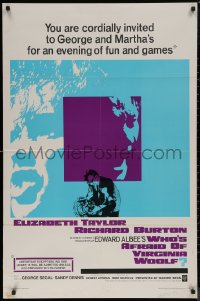7p0999 WHO'S AFRAID OF VIRGINIA WOOLF 1sh 1966 Elizabeth Taylor, Richard Burton, Mike Nichols!