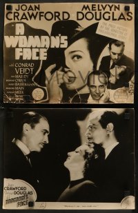 7p0013 WOMAN'S FACE 8 Aust LCs 1941 Joan Crawford with Melvyn Douglas & Conrad Veidt, different!