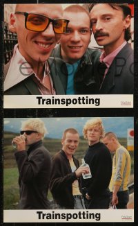 7p0084 TRAINSPOTTING 8 French LCs 1996 heroin drug addict Ewan McGregor, directed by Danny Boyle!