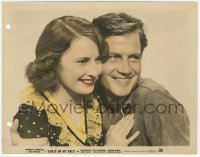 7r0005 BANJO ON MY KNEE color 8x10.25 still 1936 smiling portrait of Joel McCrea & Barbara Stanwyck!