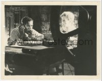 7r0091 BRIDE OF FRANKENSTEIN 8x10.25 still 1935 Ernest Thesiger stares at Colin Clive with phone!