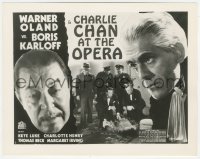 7r0106 CHARLIE CHAN AT THE OPERA 8x10.25 still 1936 art of Warner Oland & Boris Karloff on 1/2sheet!