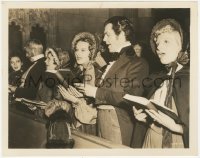 7r0112 CHRISTMAS CAROL 8x10.25 still 1938 Lynne Carver & Barry MacKay singing in church, Dickens!