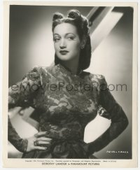 7r0164 DOROTHY LAMOUR 8.25x10.25 still 1945 sexy portrait in lace dress by Whitey Schafer!