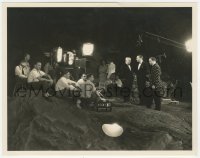7r0172 DRAGON MURDER CASE candid 8x10.25 still 1934 Warren William, cast & crew on set at night!
