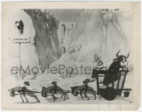 7r0190 FERDINAND THE BULL 8x10.25 still 1938 Disney cartoon, he's riding in cart pulled by burros!