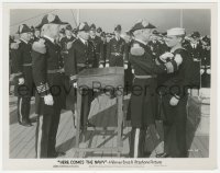 7r0245 HERE COMES THE NAVY 8x10.25 still 1934 sailor James Cagney is given a medal at ceremony!