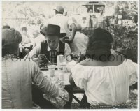 7r0247 HIGH NOON candid 8x10 still 1952 Gary Cooper eats lunch with Grace Kelly & Katy Jurado!