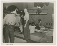 7r0258 HOUSE OF BAMBOO candid 8.25x10 still 1955 movie crew filming Robert Stack getting massage!