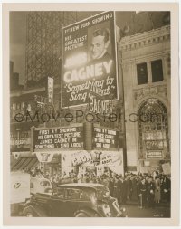 7r0281 JAMES CAGNEY candid 8x10 still 1937 crowded theater front w/ Something To Sing About displays!