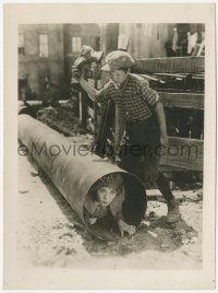 7r0324 LITTLE ANNIE ROONEY 7x9.5 still 1925 great image of Mary Pickford hiding in pipe, very rare!