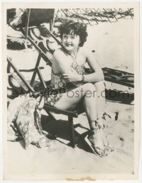 7r0388 NANCY CARROLL 6.5x8.5 news photo 1936 relaxing on the beach at Coral Gables, Florida!