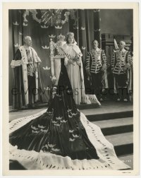 7r0425 QUEEN CHRISTINA 8x10.25 still 1933 Greta Garbo with huge flowing cape standing by throne!