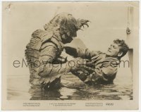 7r0430 REVENGE OF THE CREATURE 8x10 still 1955 John Bromfield in water attacked by the monster!