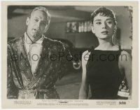 7r0450 SABRINA 8x10.25 still 1954 great close up of Audrey Hepburn & William Holden wearing robe!