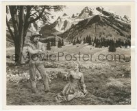 7r0462 SEVEN BRIDES FOR SEVEN BROTHERS deluxe 8.25x10 still 1954 Jane Powell & Howard Keel outdoors!