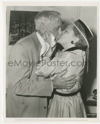 7r0499 SUNSET BOULEVARD candid 8x10 still 1950 kissing one of her first bosses, Mack Sennett!