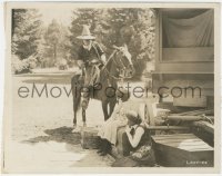 7r0518 TESTING BLOCK 8x10 key book still 1920 masked William S. Hart holds up two ladies by wagon!