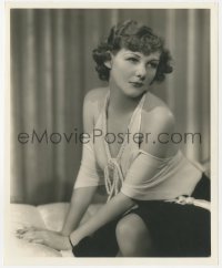 7r0558 VEDA ANN BORG 8.25x10 still 1937 sexy portrait seated on bed w/bare shoulders by Elmer Fryer!