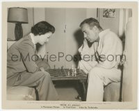7r0568 WE'RE NO ANGELS candid 8x10.25 still 1955 Humphrey Bogart & Joan Bennett playing chess!