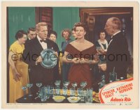 7r0836 ADAM'S RIB LC #7 1949 Spencer Tracy with surprised Katharine Hepburn at fancy dinner!