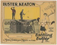 7r0888 BATTLING BUTLER LC 1926 Buster Keaton standing on rolled car + great boxing border art, rare!