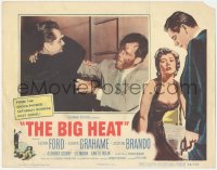 7r0906 BIG HEAT LC 1953 best close up of tough cop Glenn Ford attacking hoodlum Lee Marvin!