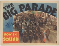 7r0908 BIG PARADE LC R1930 Renee Adoree holds John Gilbert as he and Karl Dane march to war!