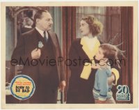 7r0925 BORN TO BE BAD LC 1934 Loretta Young holds her child as she talks to her attorney, rare!