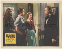 7r0932 BRIGHAM YOUNG LC 1940 Tyrone Power, Mary Astor & John Carradine look at Dean Jagger!