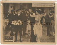 7r0944 BUSINESS ENGAGEMENT LC 1925 Katherine Perry & Hallam Cooley dancing by man with cake, rare!